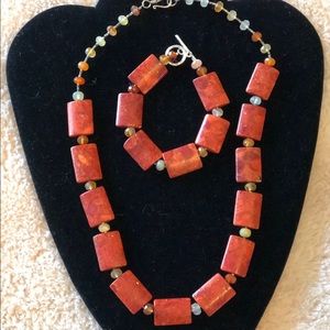 Handmade necklace and bracelet set